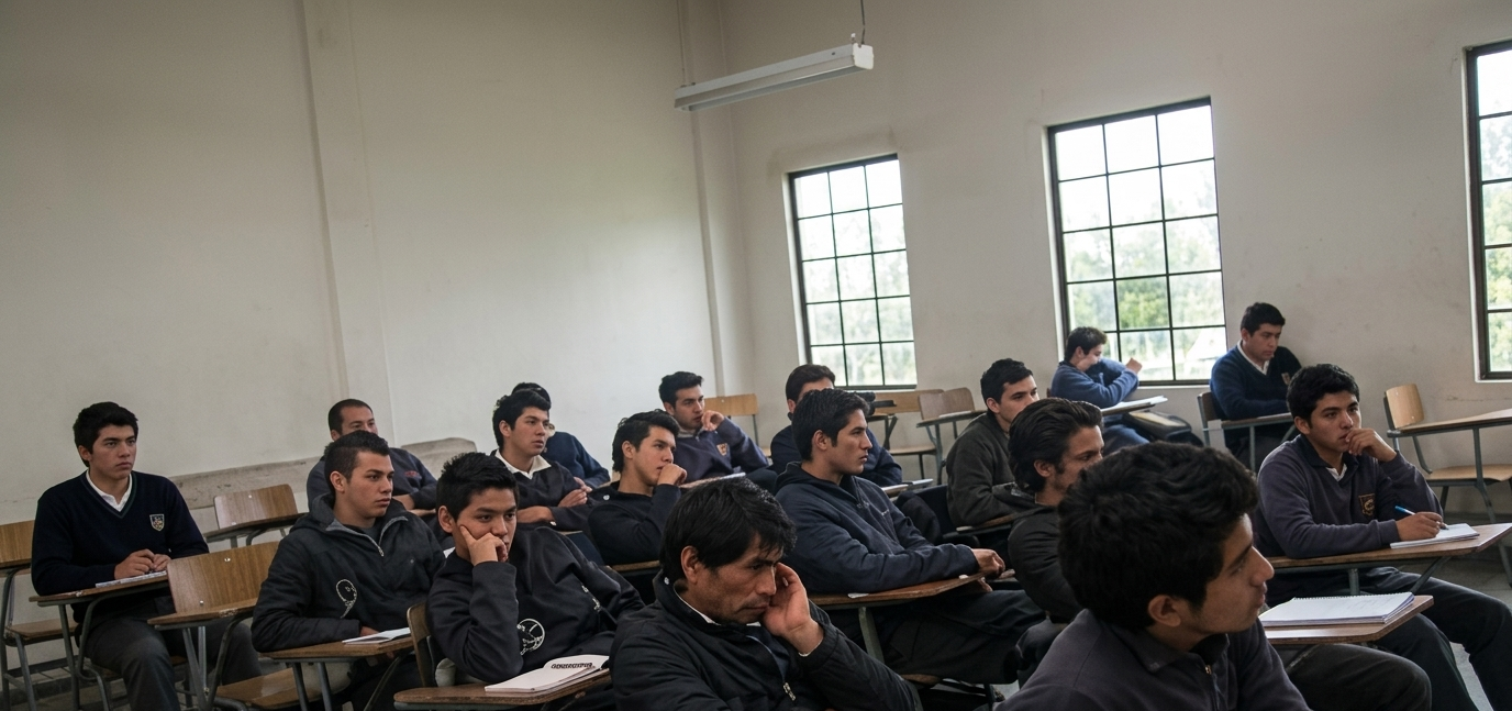 Estudiantes asistiendo al taller de gastronomía tradicional gitana en la sede de FUNTEC